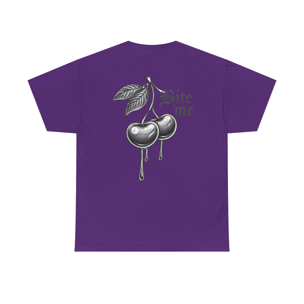 Bite Me Cherry Tee — Dripping Cherry Graphic T-Shirt