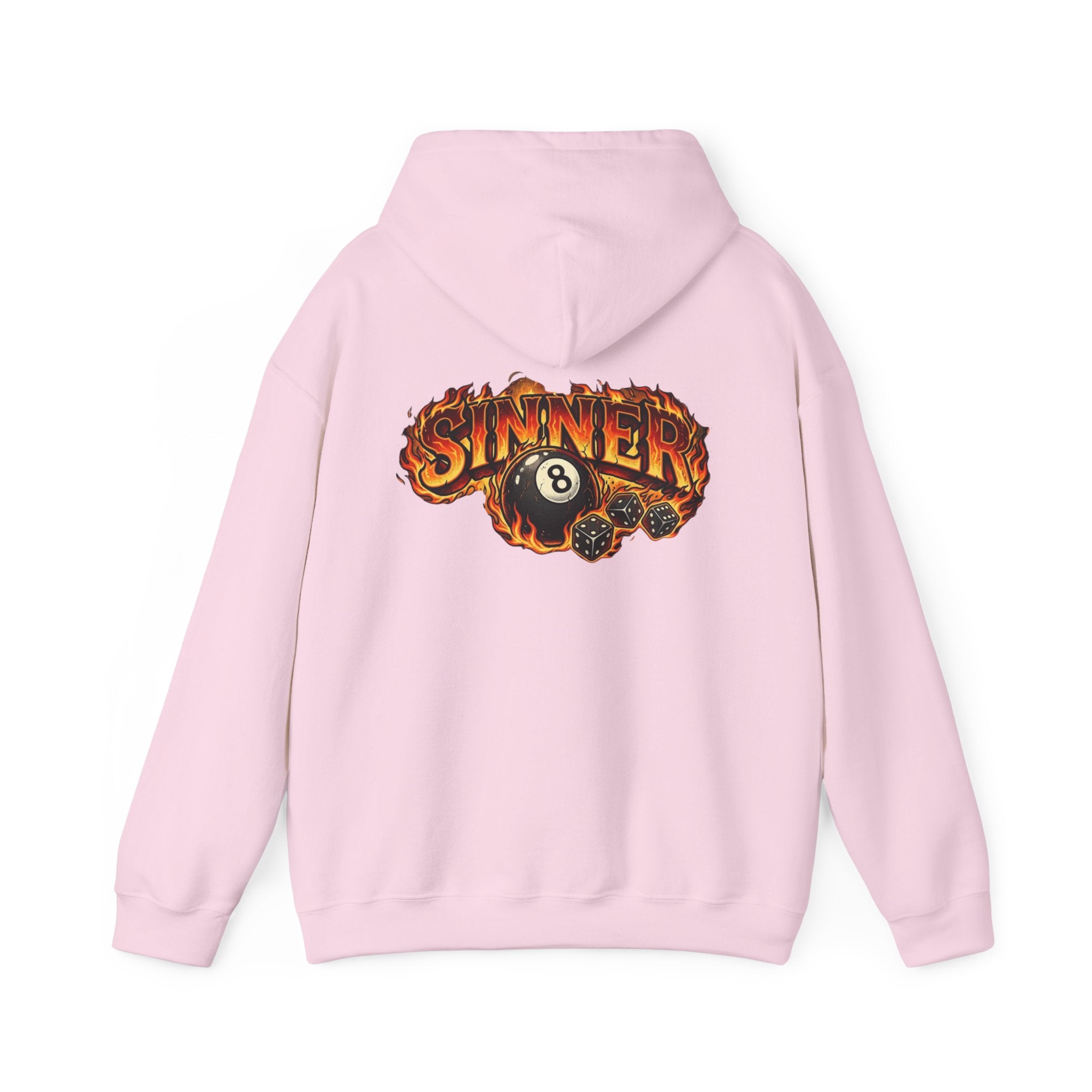Hoodie - 'Sinner' Flaming 8-Ball Graphic Hooded Sweatshirt