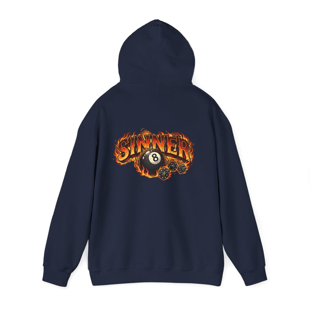 Hoodie - 'Sinner' Flaming 8-Ball Graphic Hooded Sweatshirt