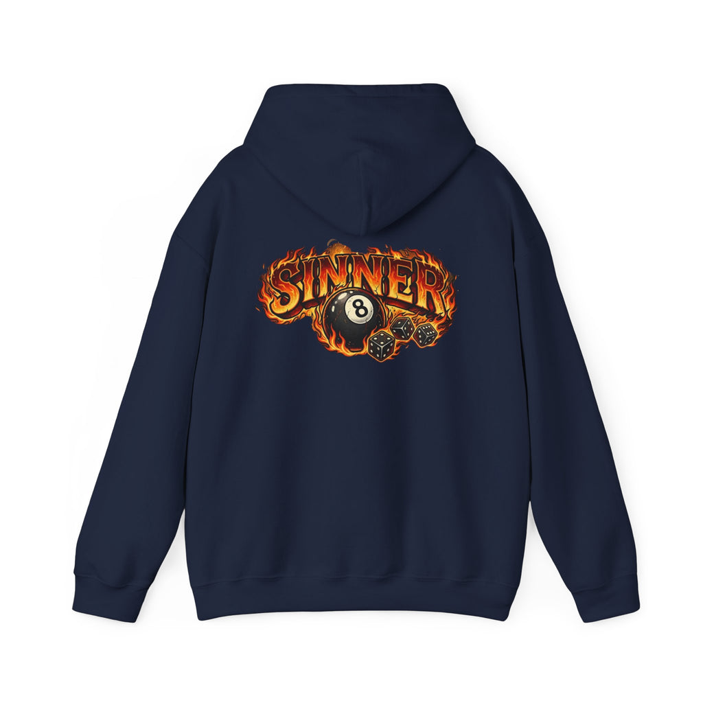 Hoodie - 'Sinner' Flaming 8-Ball Graphic Hooded Sweatshirt