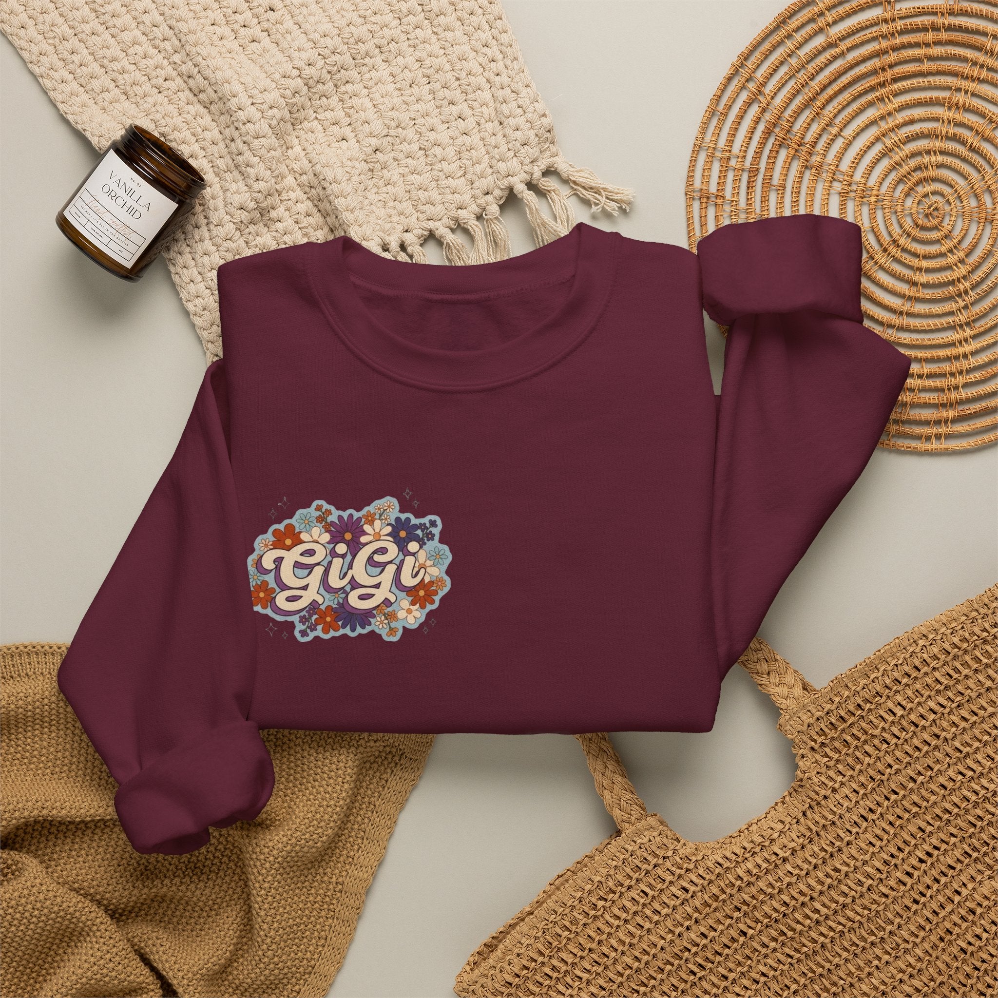 Gigi Floral Crewneck Sweatshirt — Vintage Flower Graphic Sweatshirt
