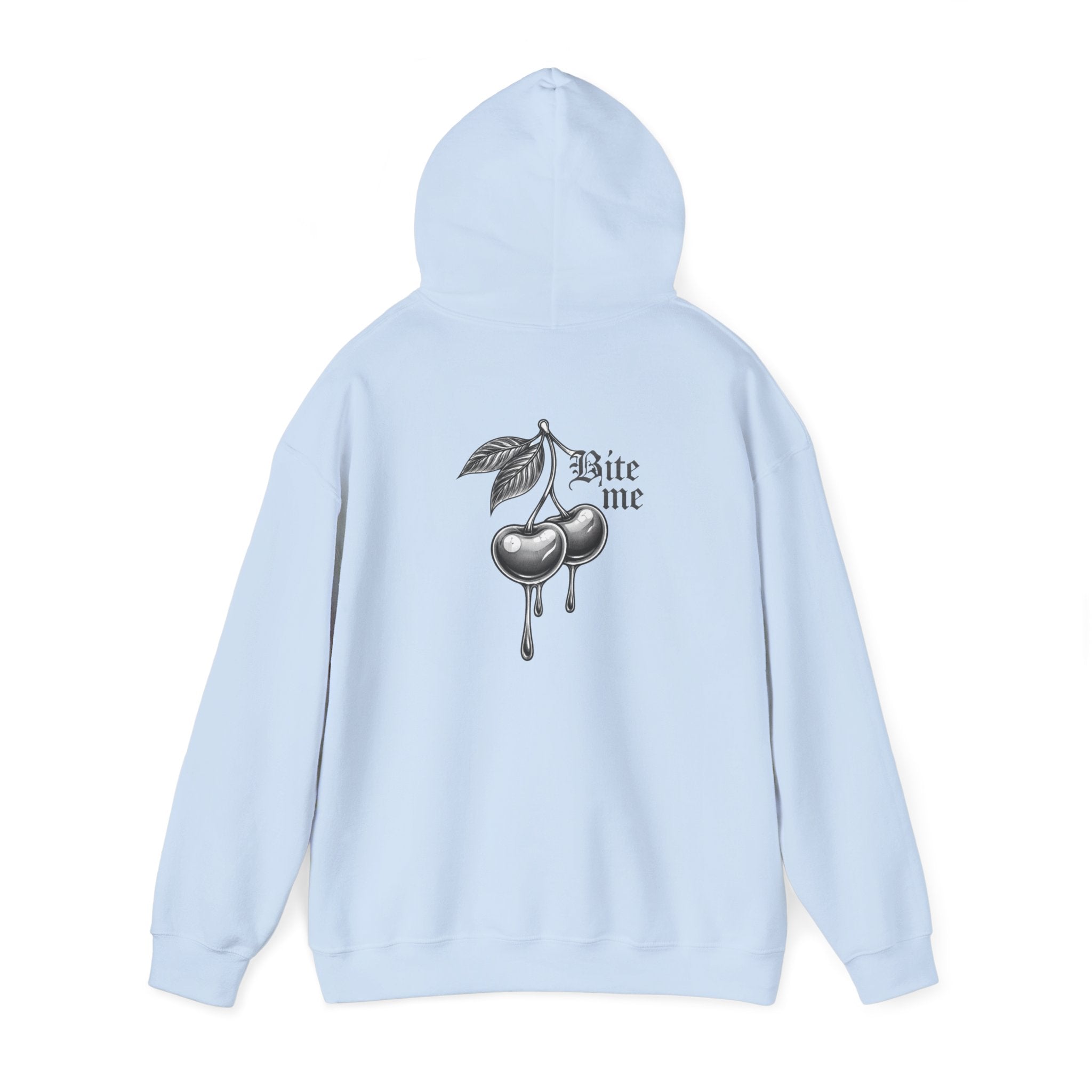 Hoodie - 'Bite Me' Dripping Cherry Graphic Hooded Sweatshirt
