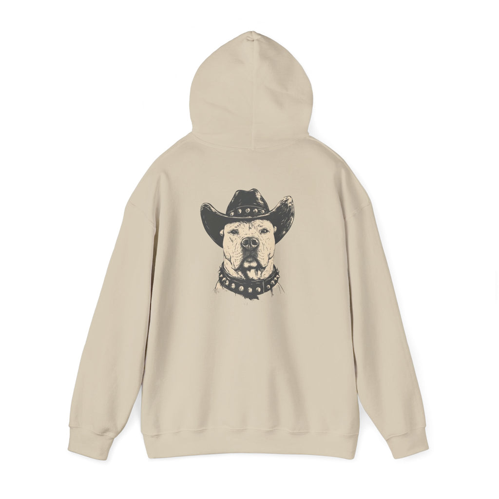 Cowboy Dog Hoodie — Western Pitbull Graphic Hooded Sweatshirt