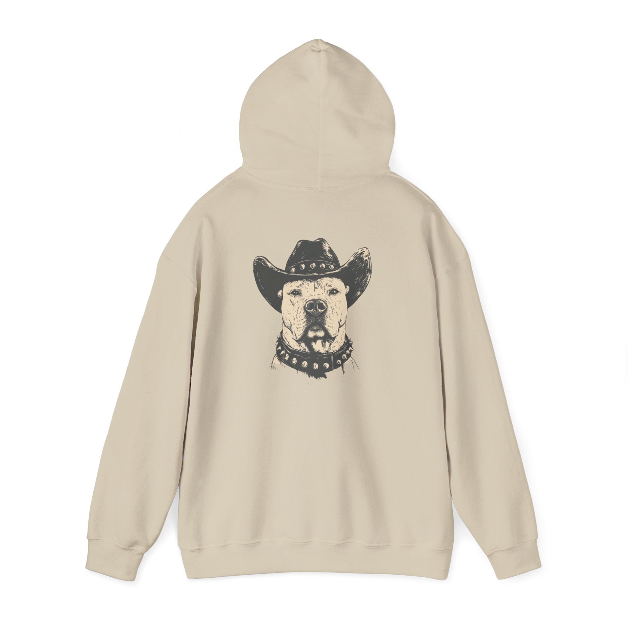 Cowboy Dog Hoodie — Western Pitbull Graphic Hooded Sweatshirt