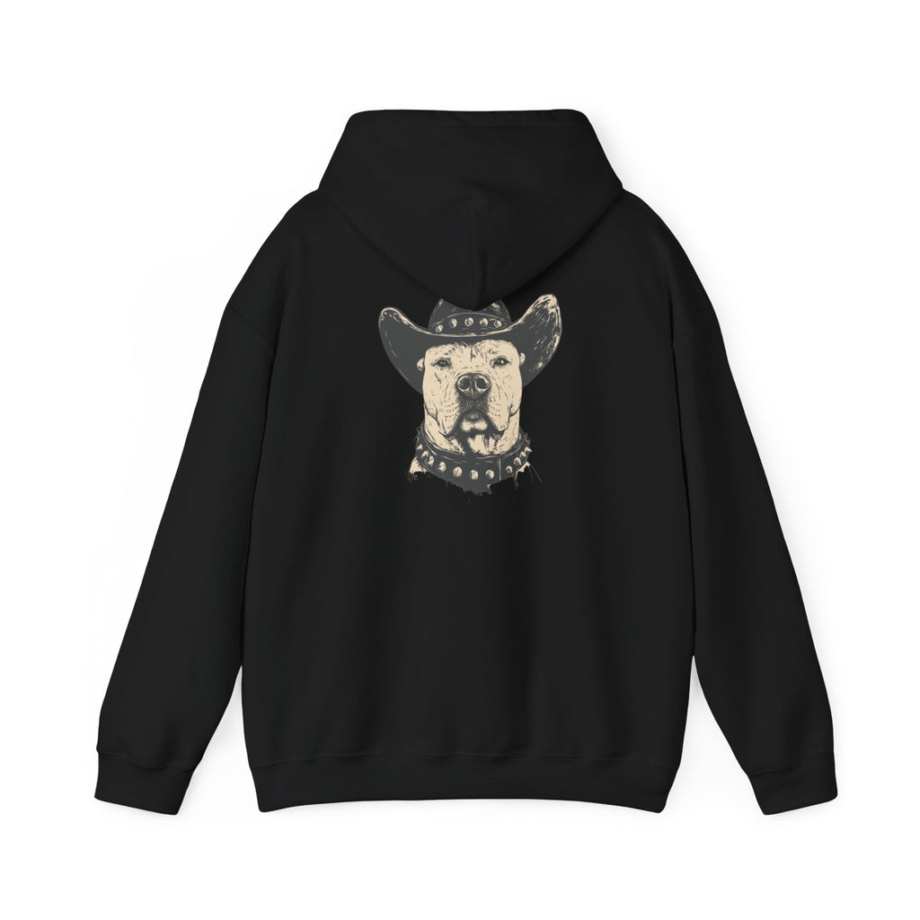 Cowboy Dog Hoodie — Western Pitbull Graphic Hooded Sweatshirt