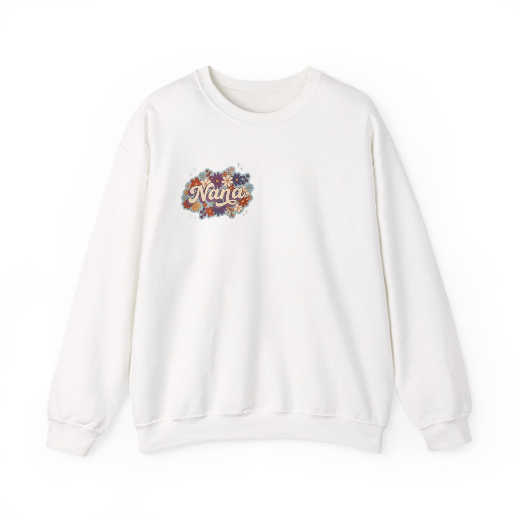 Nana Floral Crewneck Sweatshirt — Retro Flower Grandma Gift