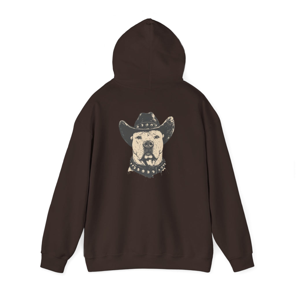 Cowboy Dog Hoodie — Western Pitbull Graphic Hooded Sweatshirt