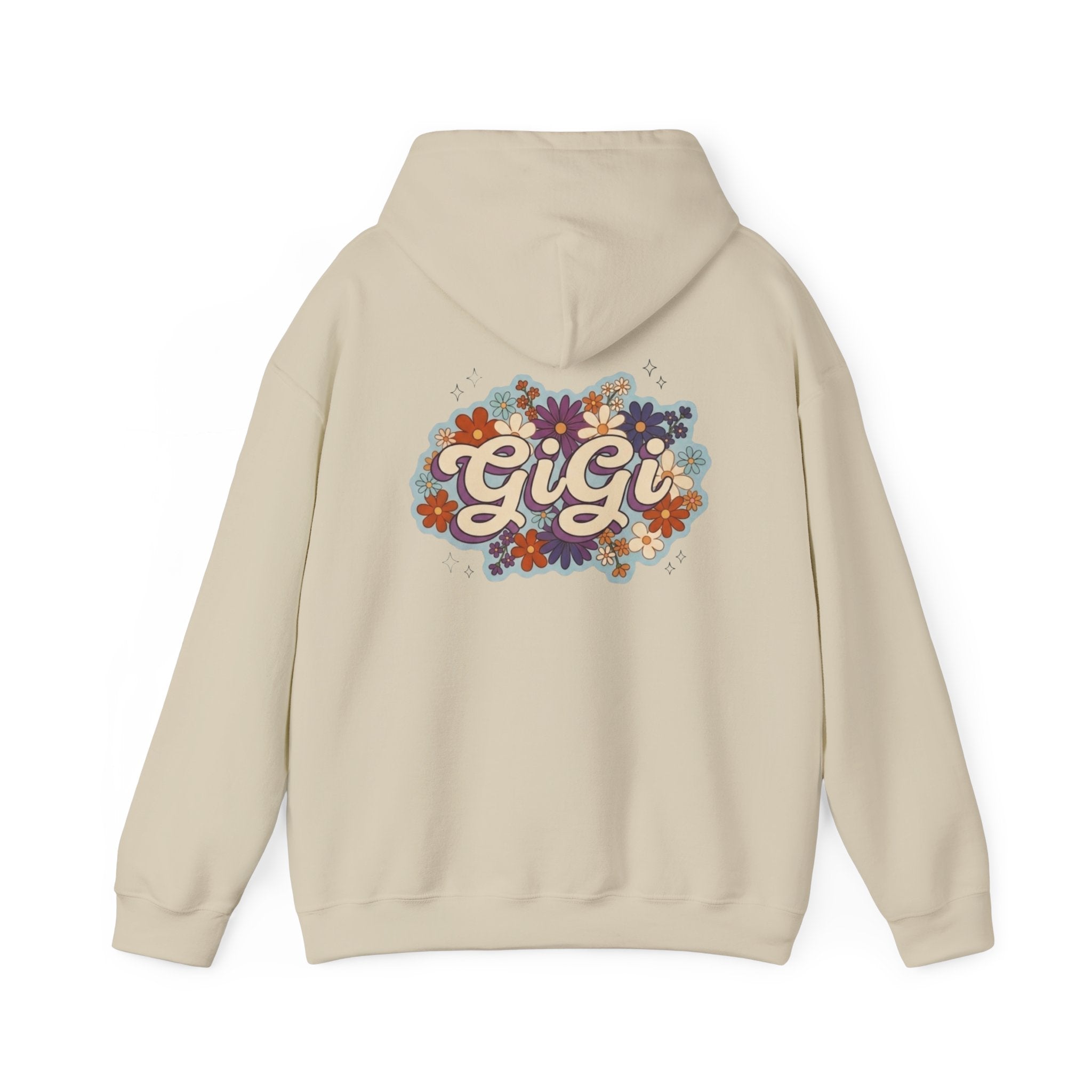 Gigi Floral Retro Hoodie — Vintage Script Flower Design