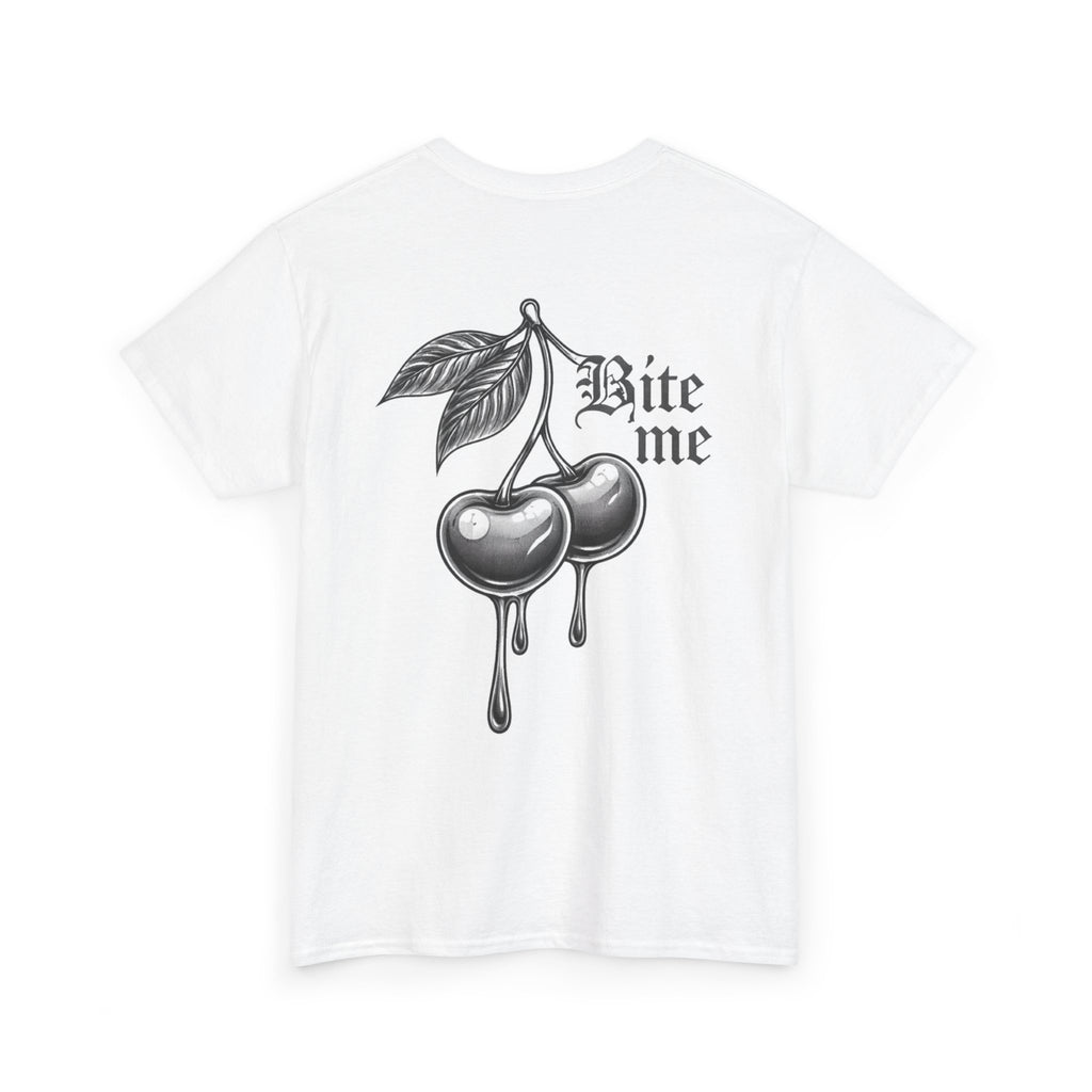 Bite Me Cherry Tee — Dripping Cherry Graphic T-Shirt