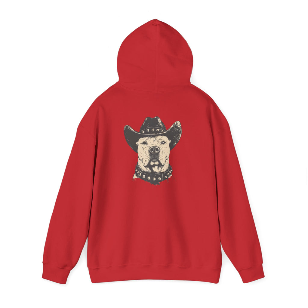 Cowboy Dog Hoodie — Western Pitbull Graphic Hooded Sweatshirt