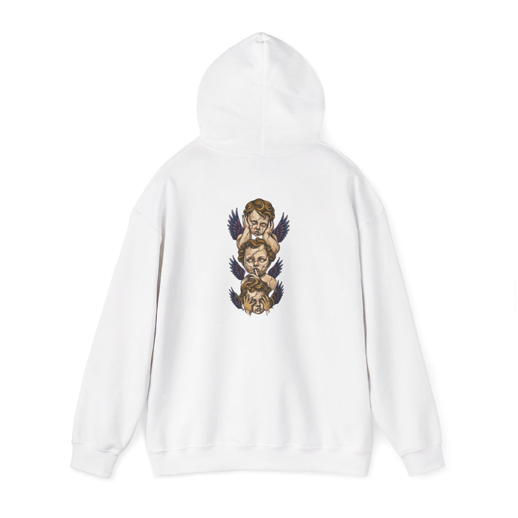 Cherub Faces Hoodie — Vintage Stacked Graphic Pullover