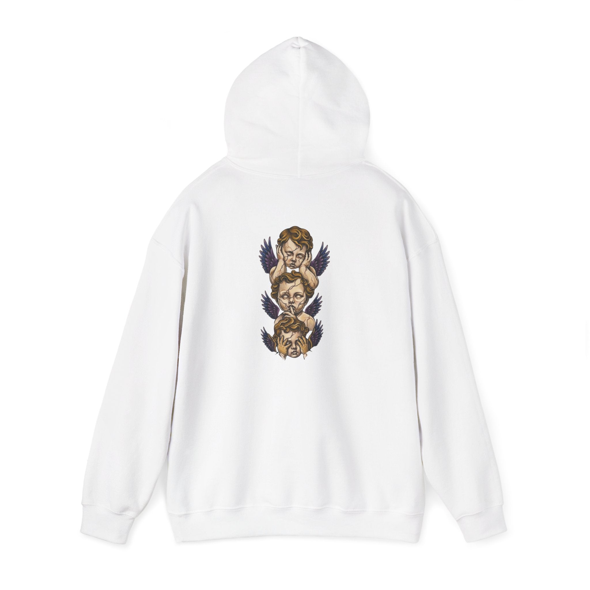 Cherub Faces Hoodie — Vintage Stacked Graphic Pullover