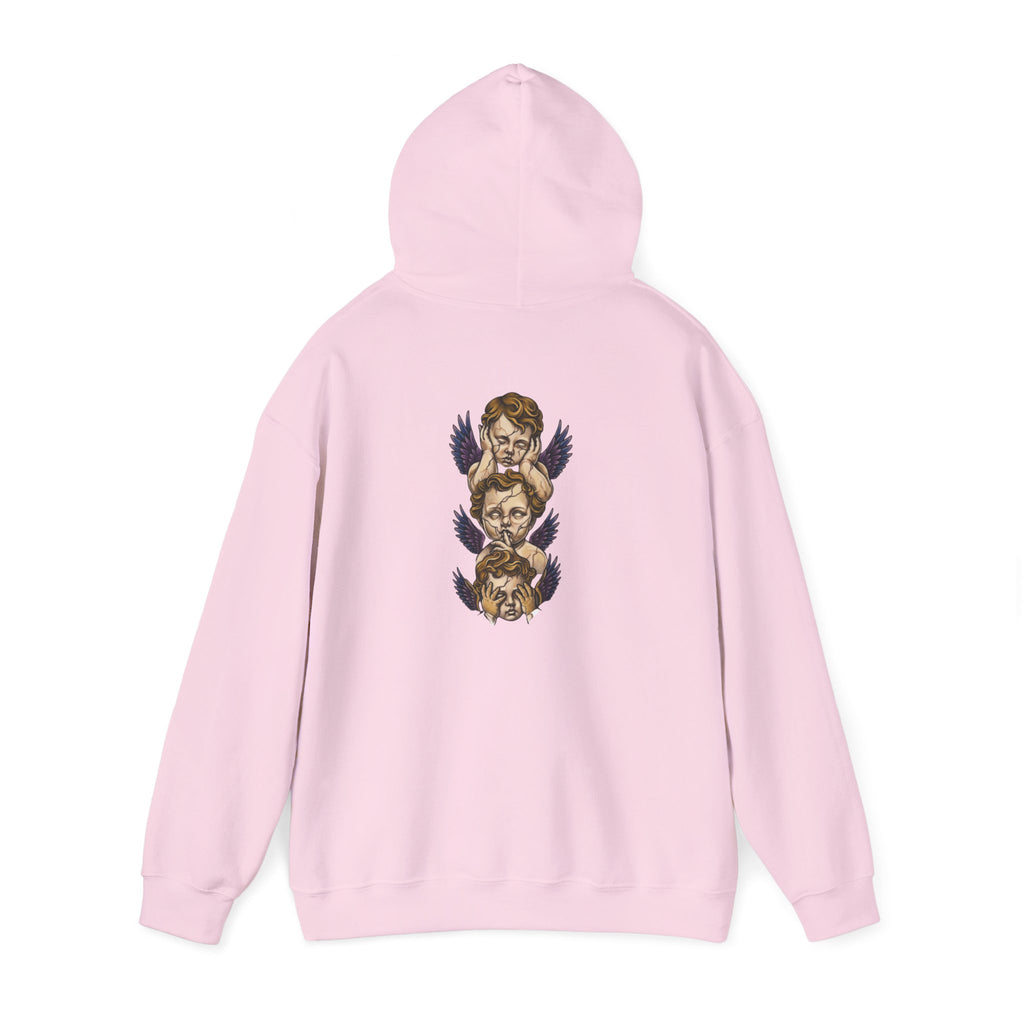 Cherub Faces Hoodie — Vintage Stacked Graphic Pullover