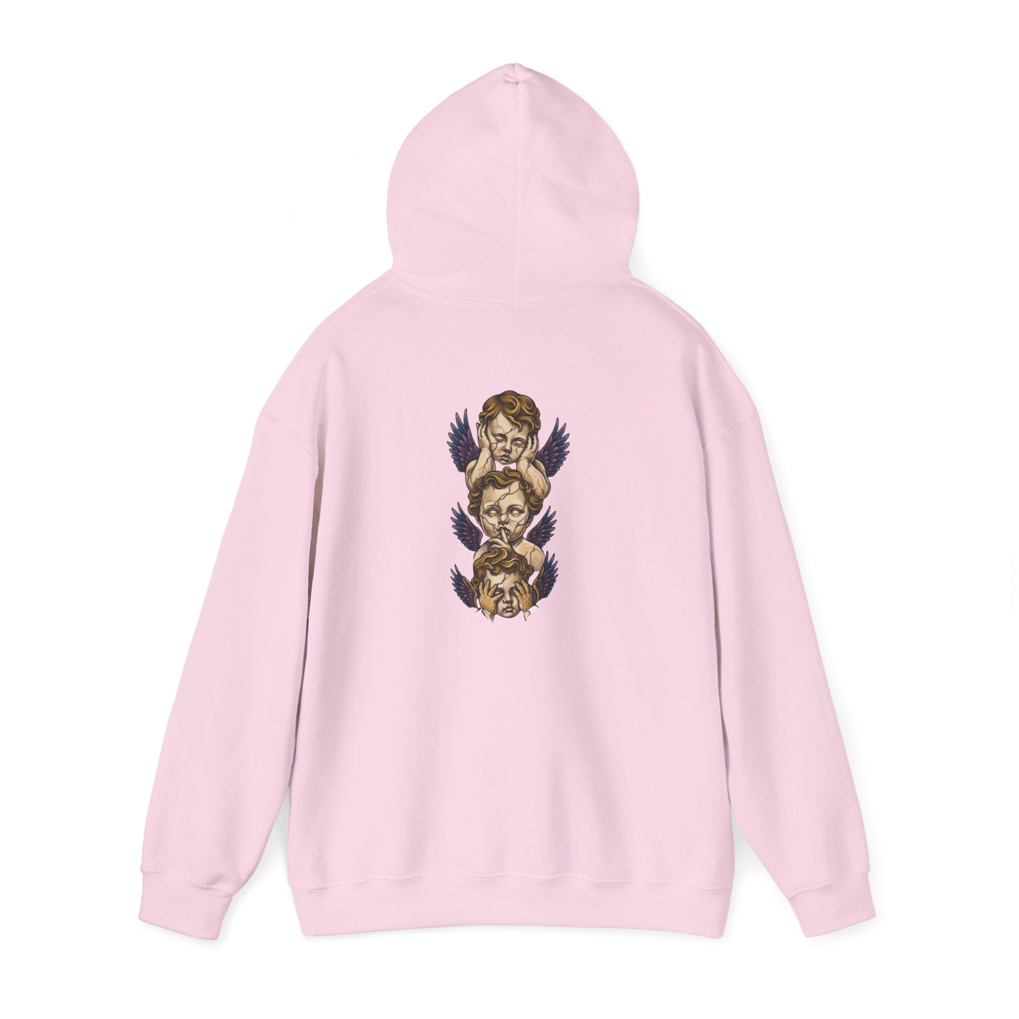 Cherub Faces Hoodie — Vintage Stacked Graphic Pullover