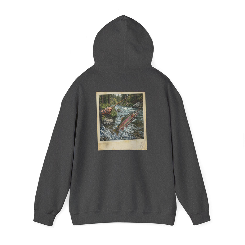 Fishing Polaroid Hoodie — Vintage Fishing Jumping Fish Back Print