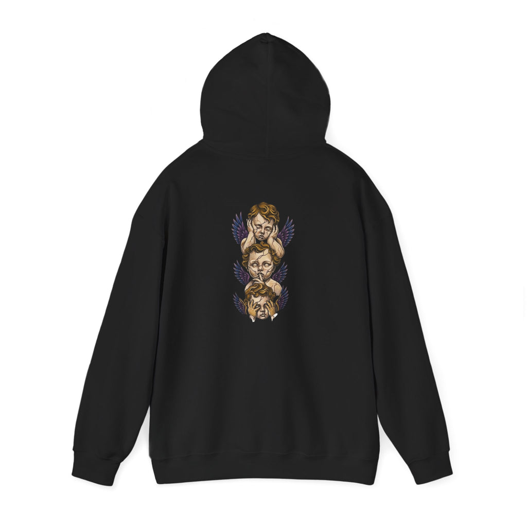 Cherub Faces Hoodie — Vintage Stacked Graphic Pullover