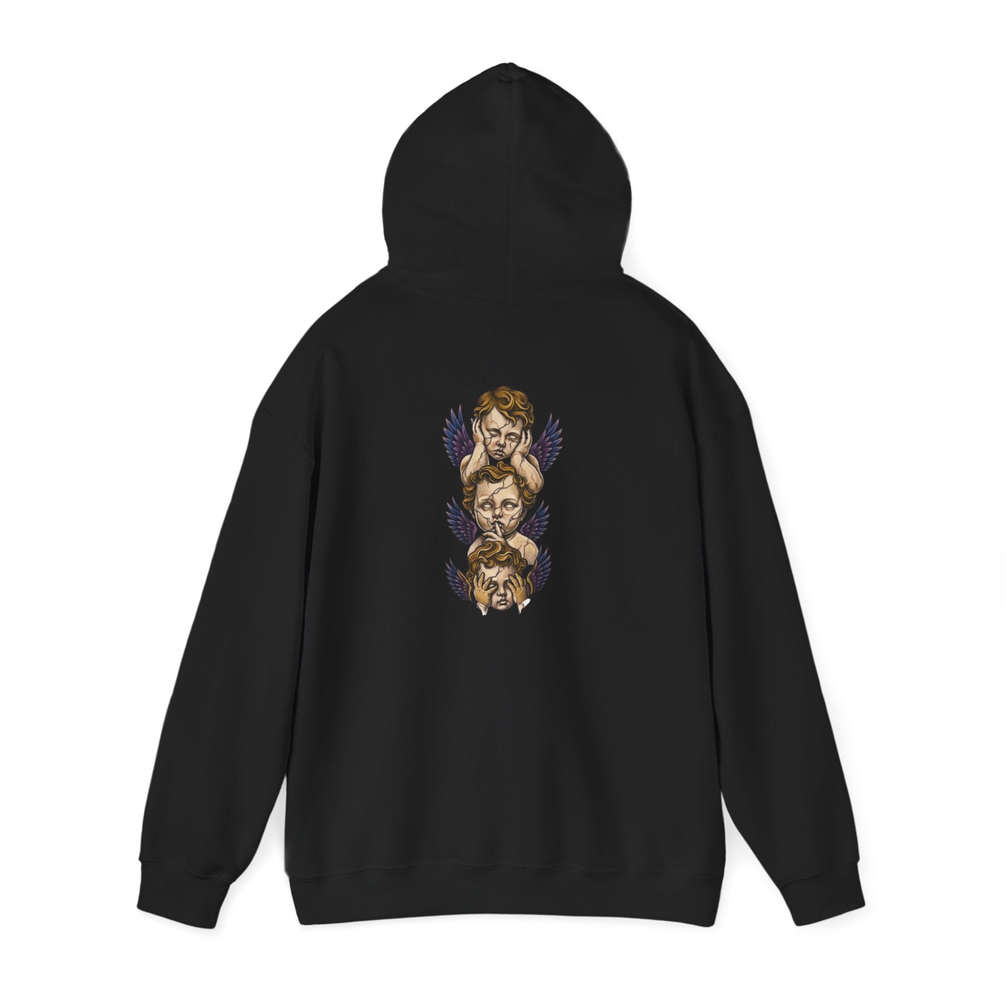 Cherub Faces Hoodie — Vintage Stacked Graphic Pullover