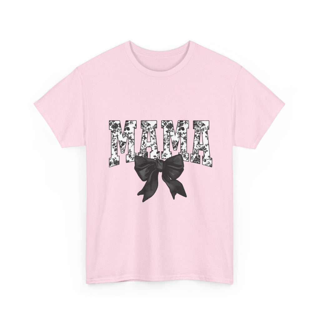 Mama Floral Bow T-Shirt — Floral 'MAMA' Graphic Tee for Moms