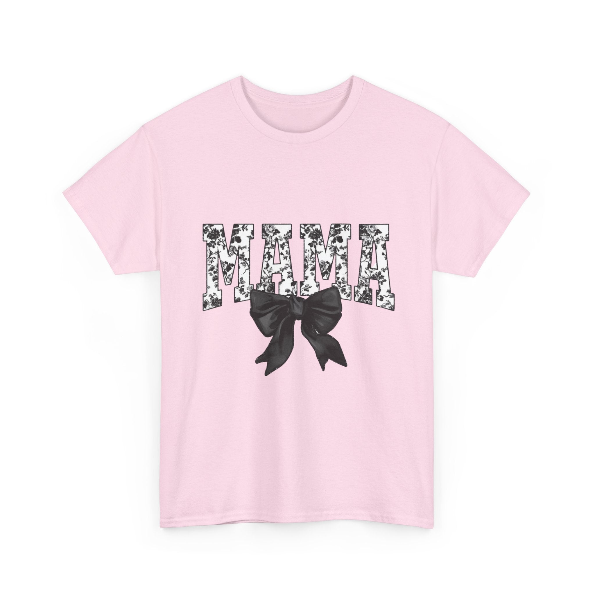 Mama Floral Bow T-Shirt — Floral 'MAMA' Graphic Tee for Moms