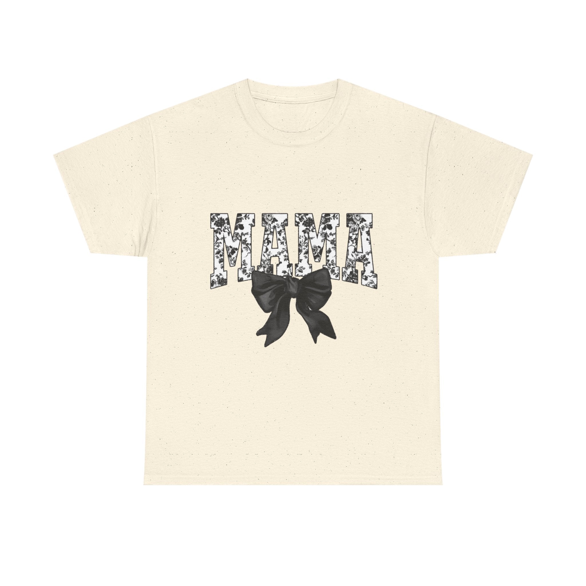 Mama Floral Bow T-Shirt — Floral 'MAMA' Graphic Tee for Moms