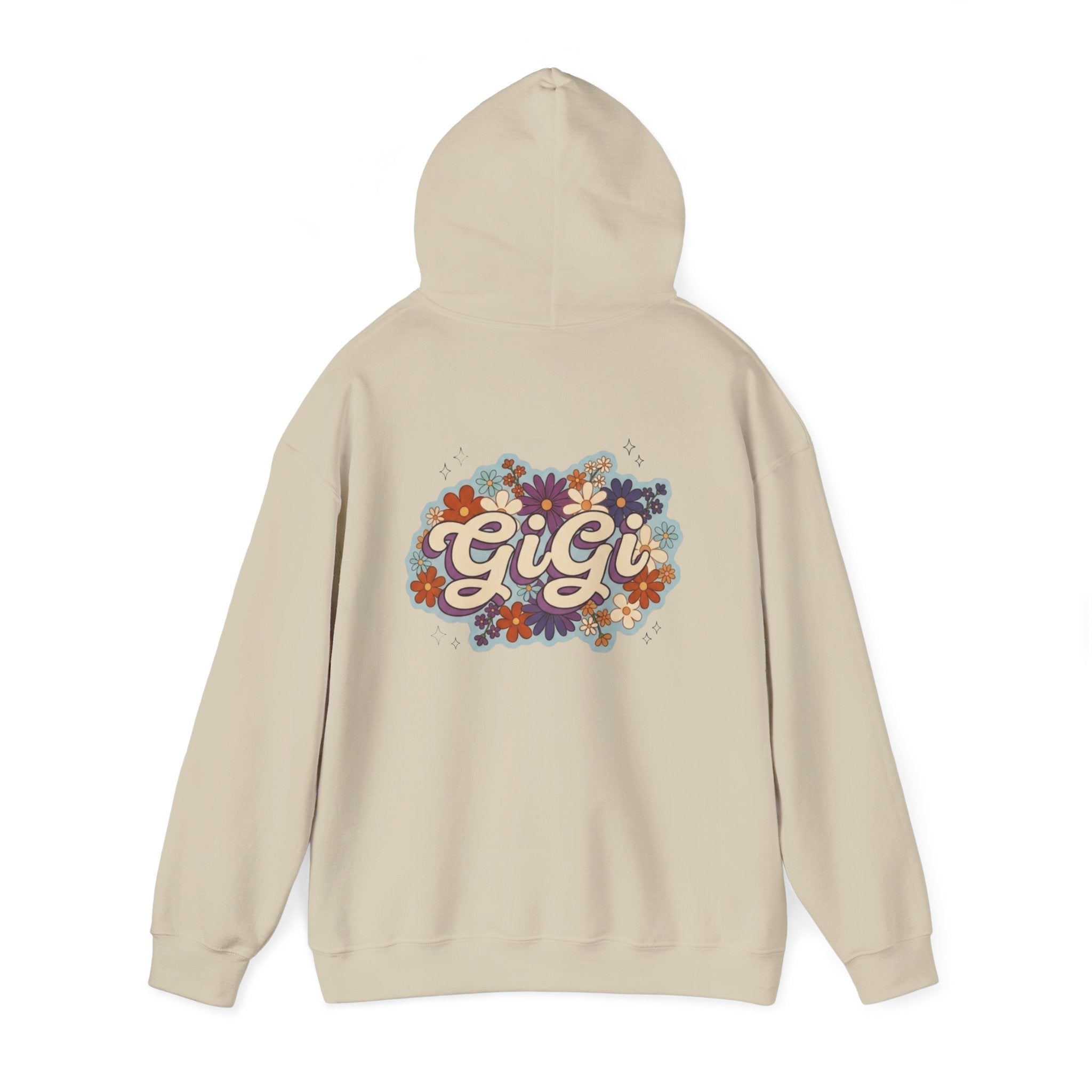 Gigi Floral Retro Hoodie — Vintage Script Flower Design