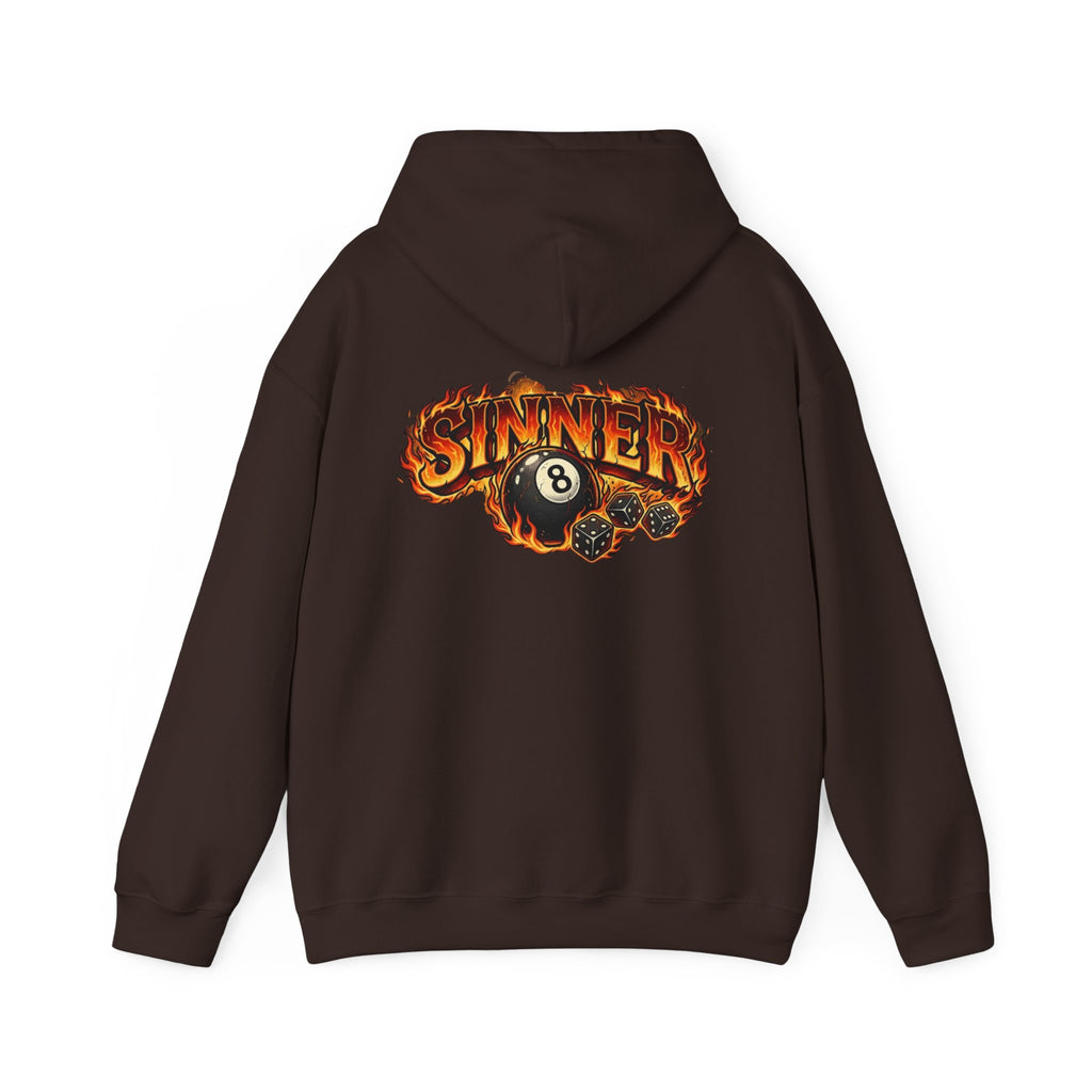 Hoodie - 'Sinner' Flaming 8-Ball Graphic Hooded Sweatshirt