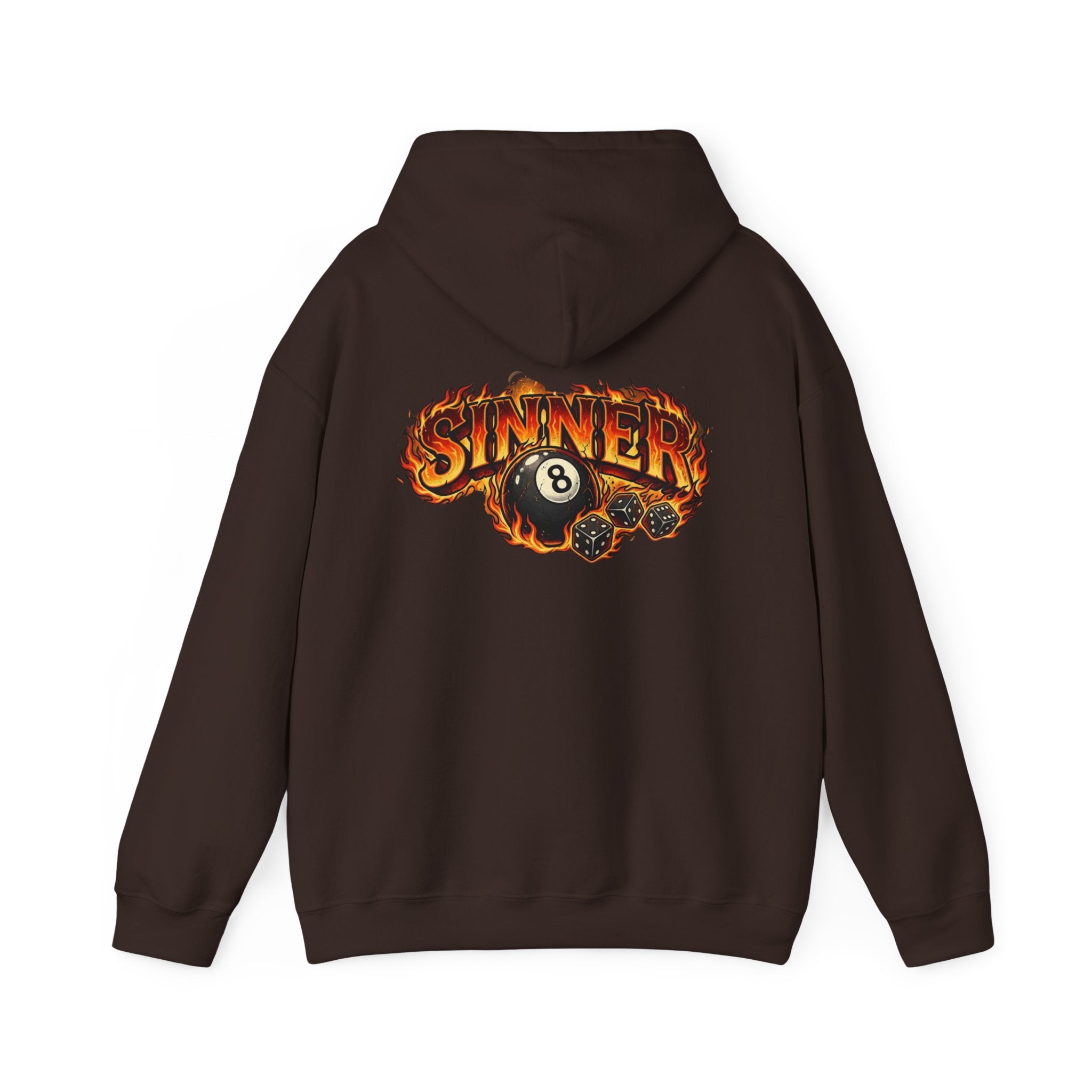 Hoodie - 'Sinner' Flaming 8-Ball Graphic Hooded Sweatshirt