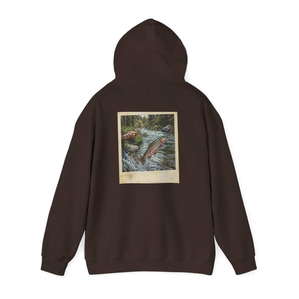 Fishing Polaroid Hoodie — Vintage Fishing Jumping Fish Back Print