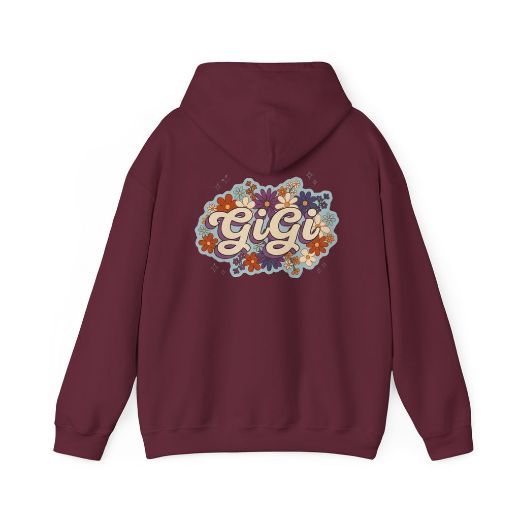 Gigi Floral Retro Hoodie — Vintage Script Flower Design