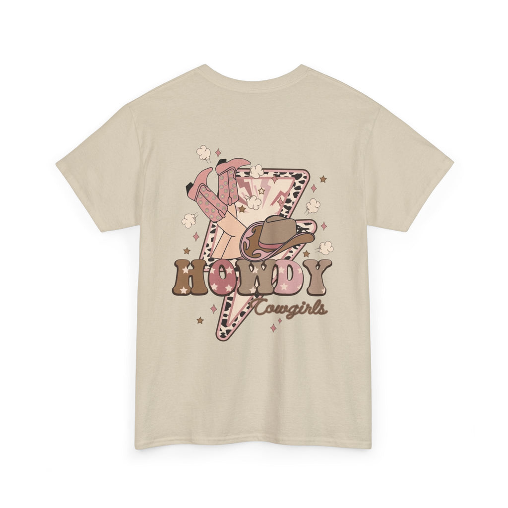 Howdy Cowgirl T-Shirt — Retro Western Lightning Cowgirl Graphic Tee