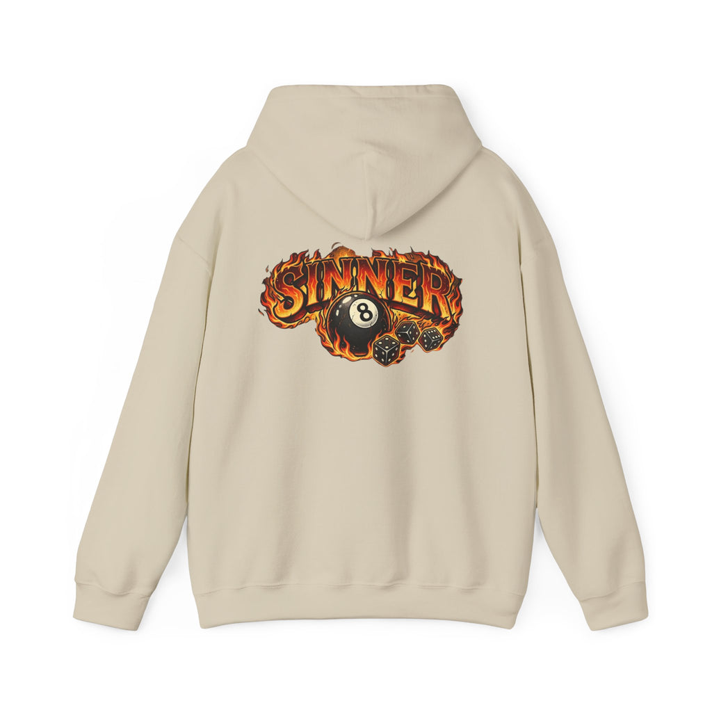 Hoodie - 'Sinner' Flaming 8-Ball Graphic Hooded Sweatshirt