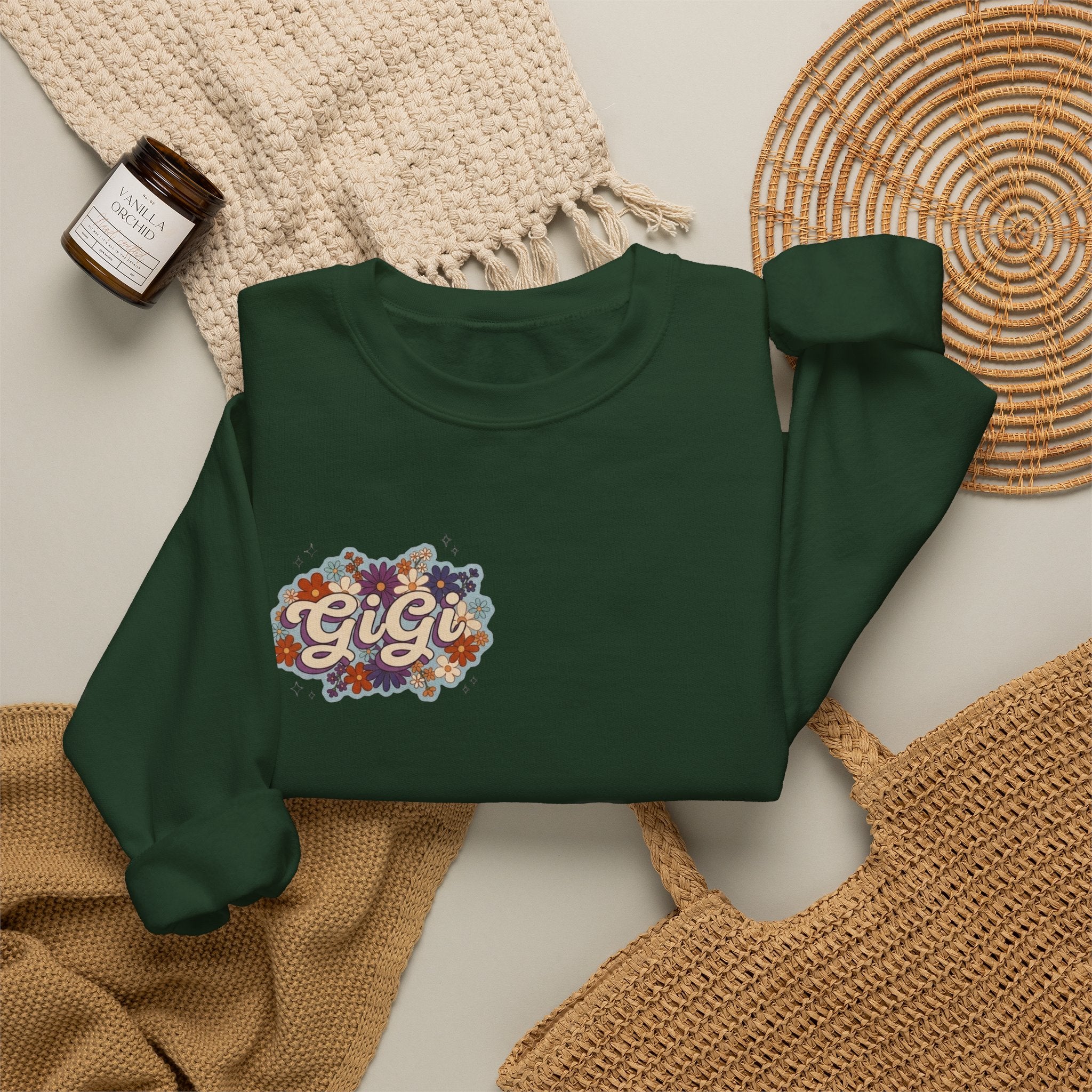 Gigi Floral Crewneck Sweatshirt — Vintage Flower Graphic Sweatshirt