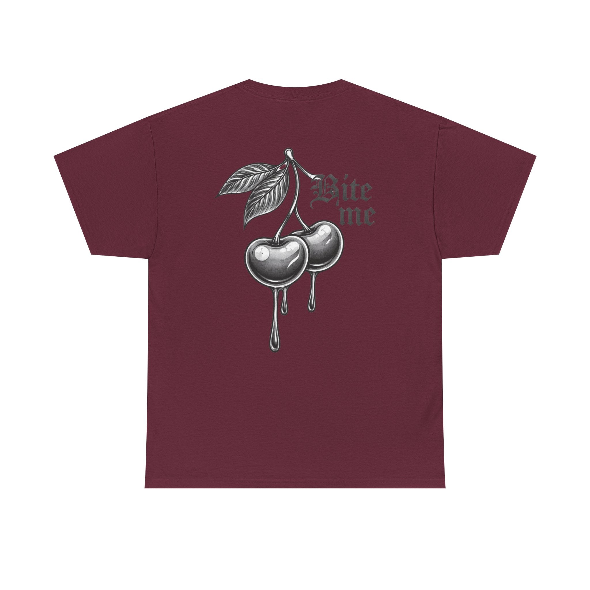 Bite Me Cherry Tee — Dripping Cherry Graphic T-Shirt