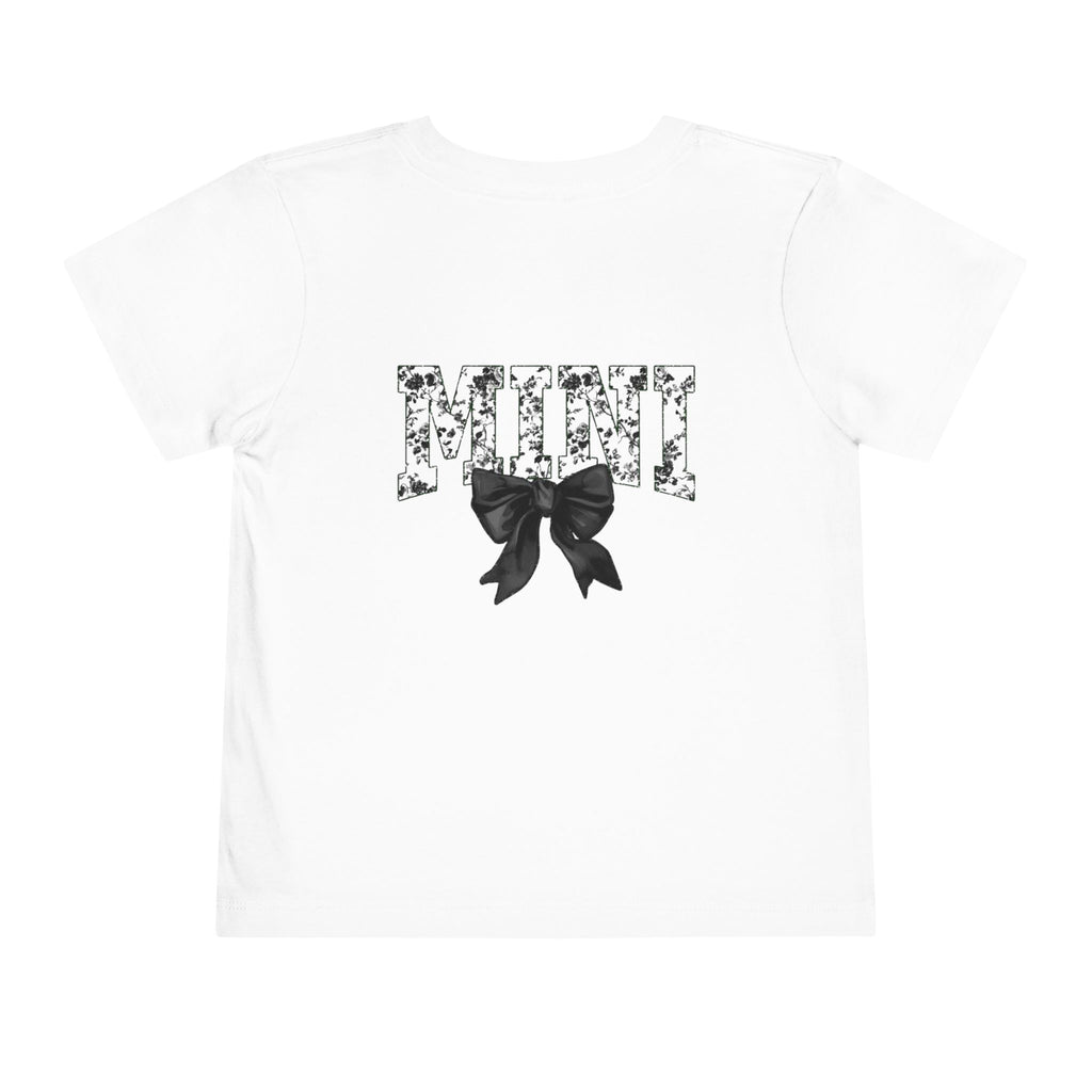 Mini Floral Bow Toddler Tee — "Mini" Graphic Kids Shirt