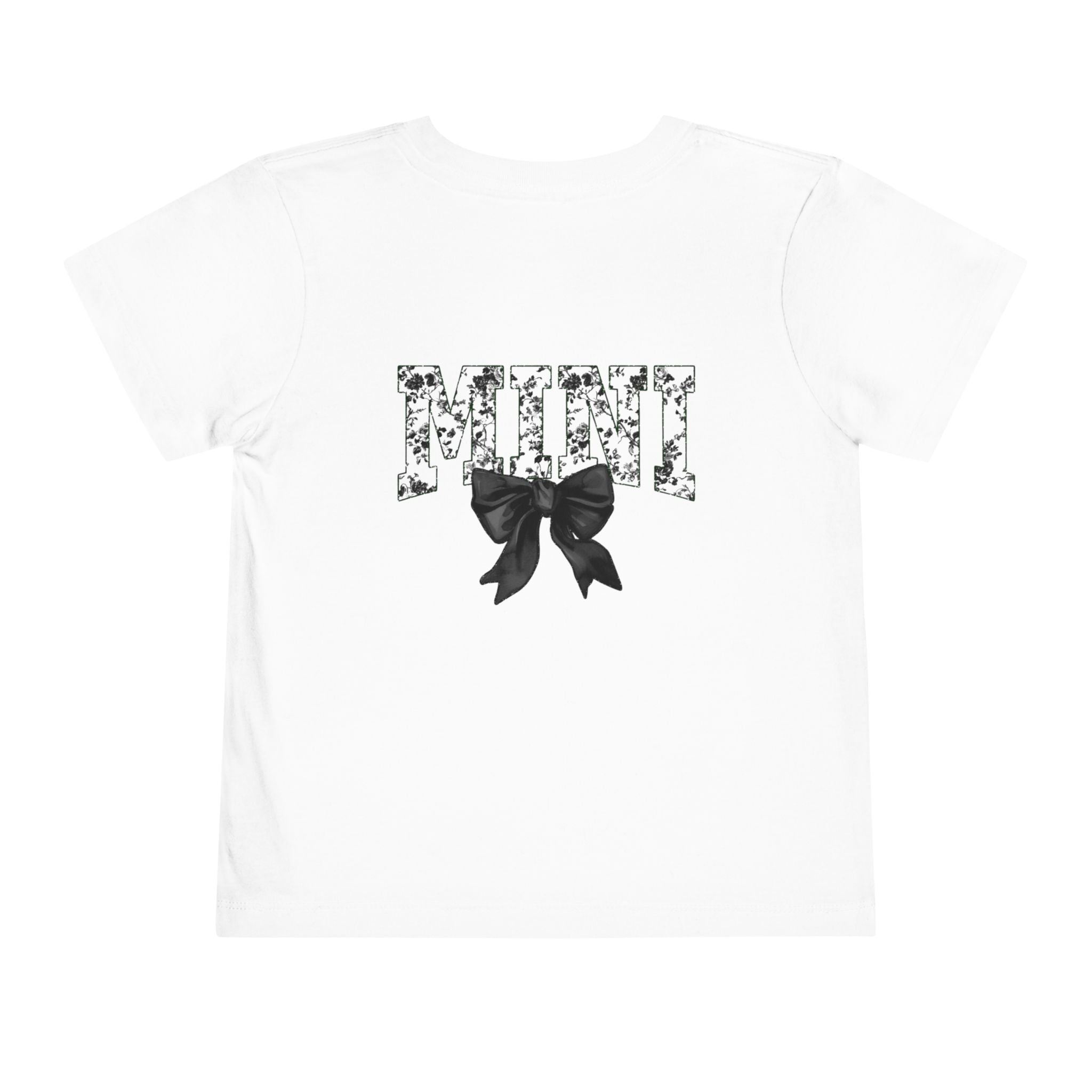 Mini Floral Bow Toddler Tee — "Mini" Graphic Kids Shirt