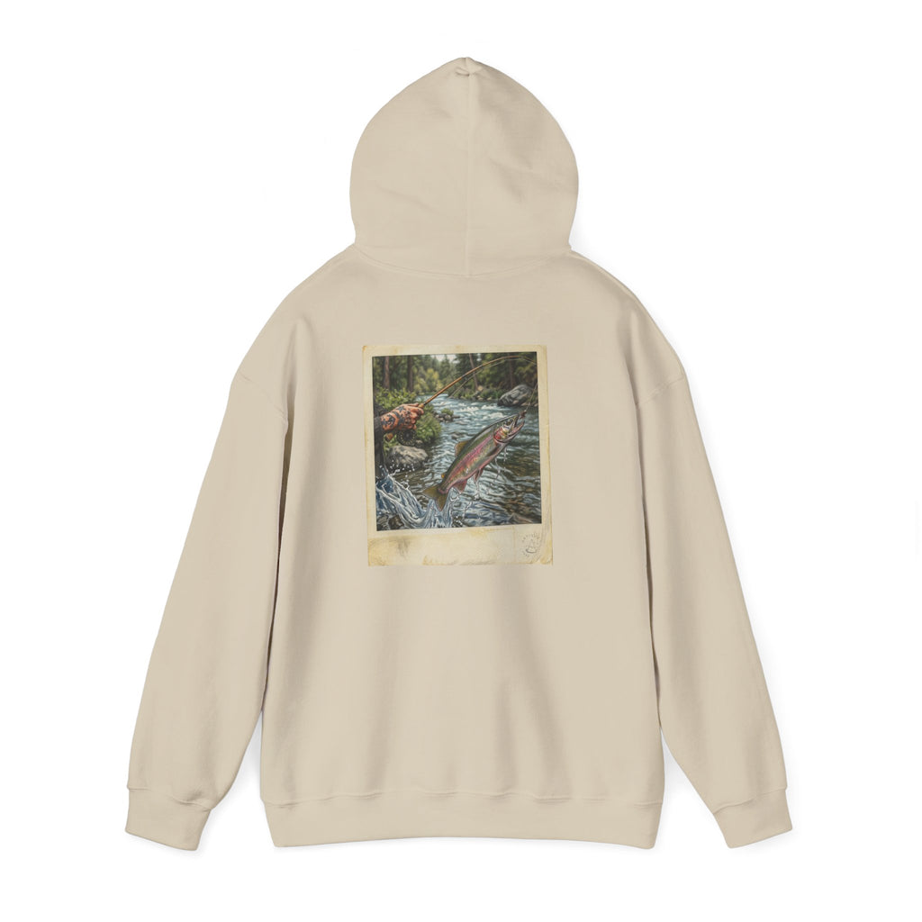 Fishing Polaroid Hoodie — Vintage Fishing Jumping Fish Back Print