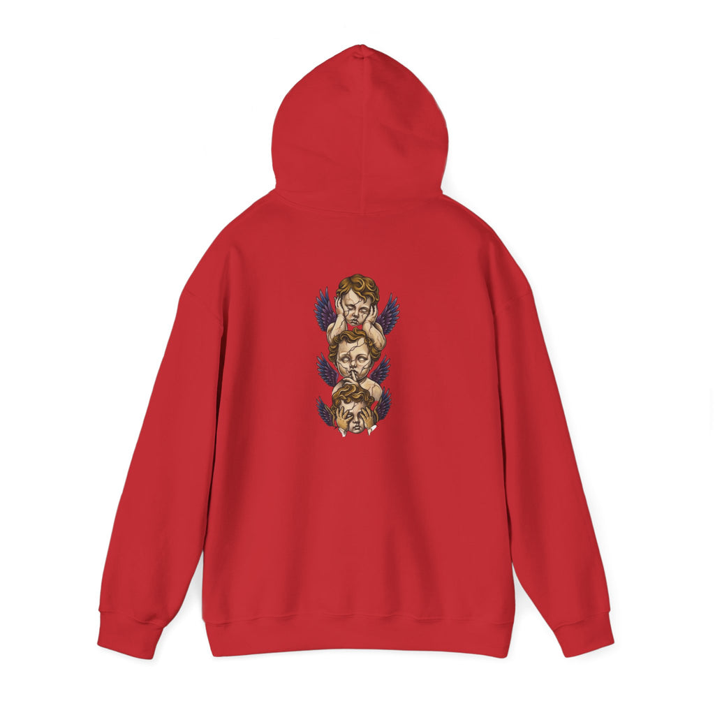 Cherub Faces Hoodie — Vintage Stacked Graphic Pullover