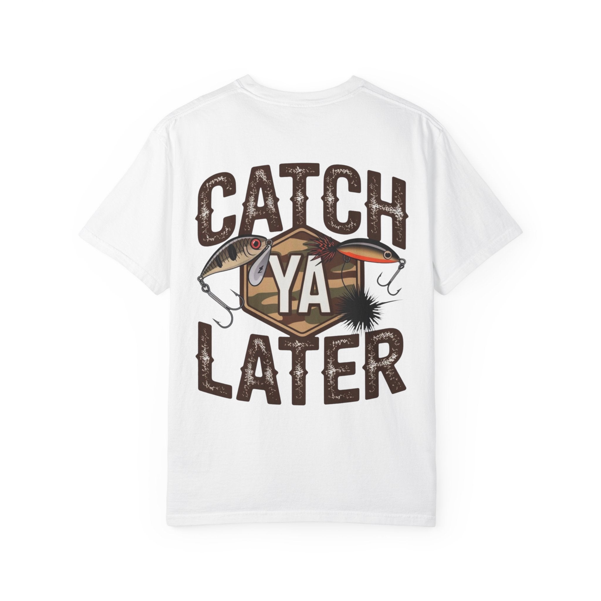 Catch Ya Later Fishing T-Shirt — Retro Lures & Camo Graphic Tee