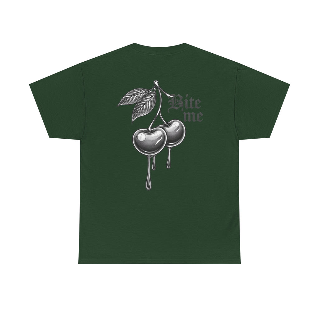 Bite Me Cherry Tee — Dripping Cherry Graphic T-Shirt
