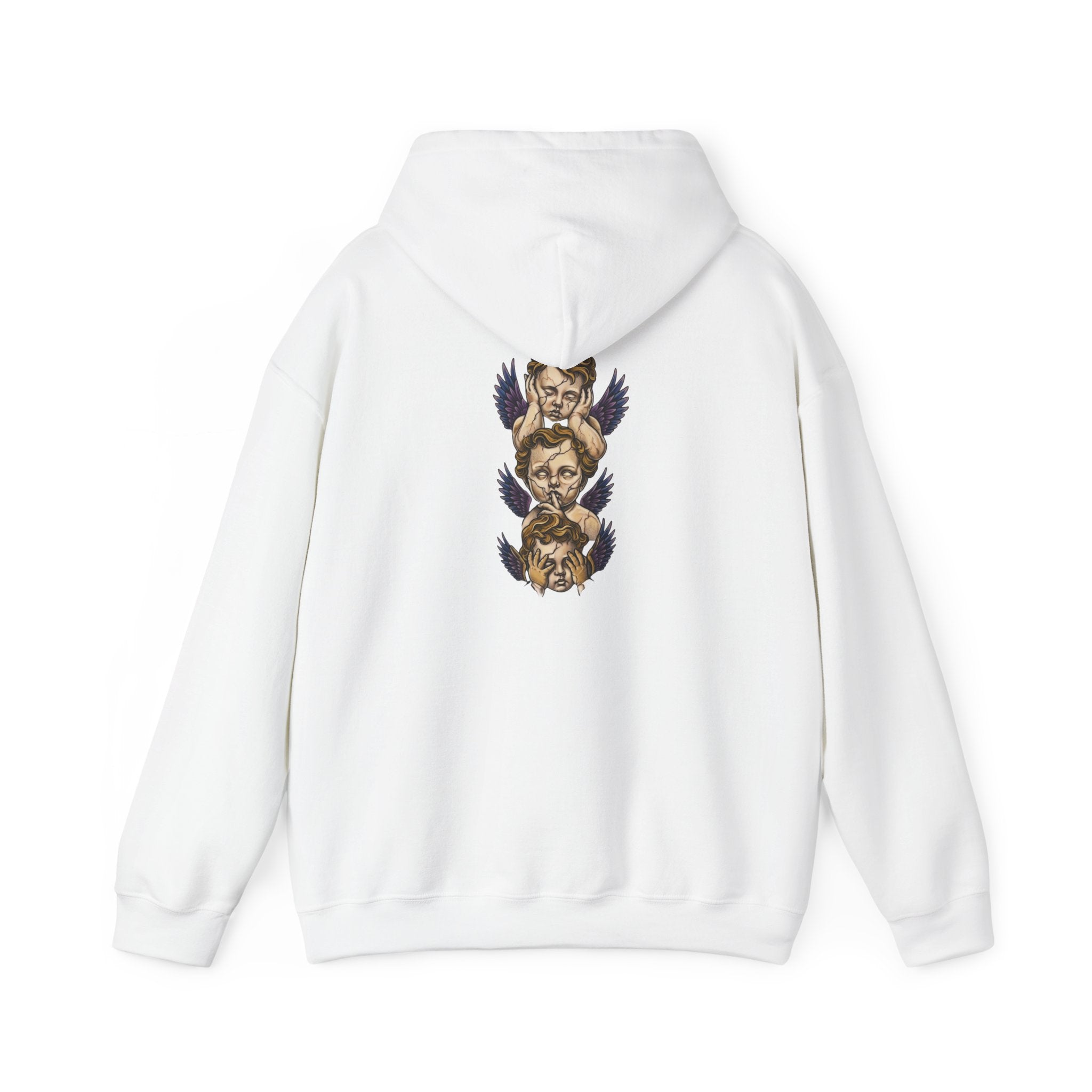 Cherub Faces Hoodie — Vintage Stacked Graphic Pullover