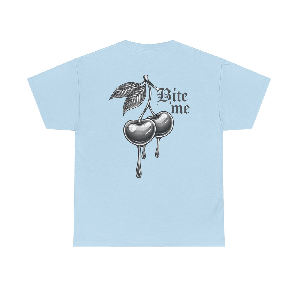 Bite Me Cherry Tee — Dripping Cherry Graphic T-Shirt