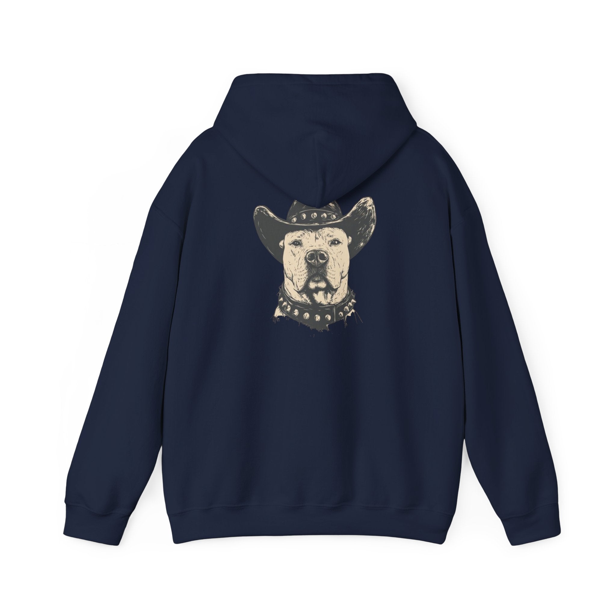 Cowboy Dog Hoodie — Western Pitbull Graphic Hooded Sweatshirt