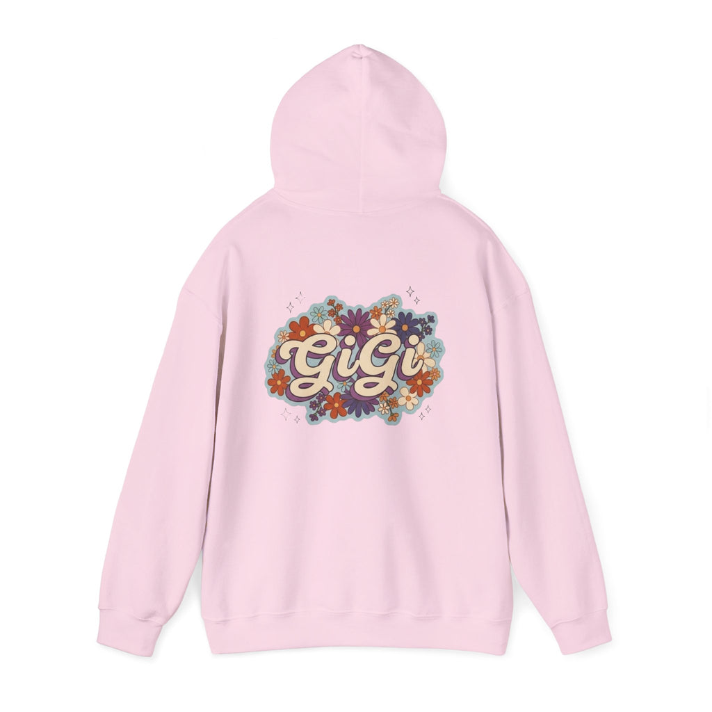 Gigi Floral Retro Hoodie — Vintage Script Flower Design