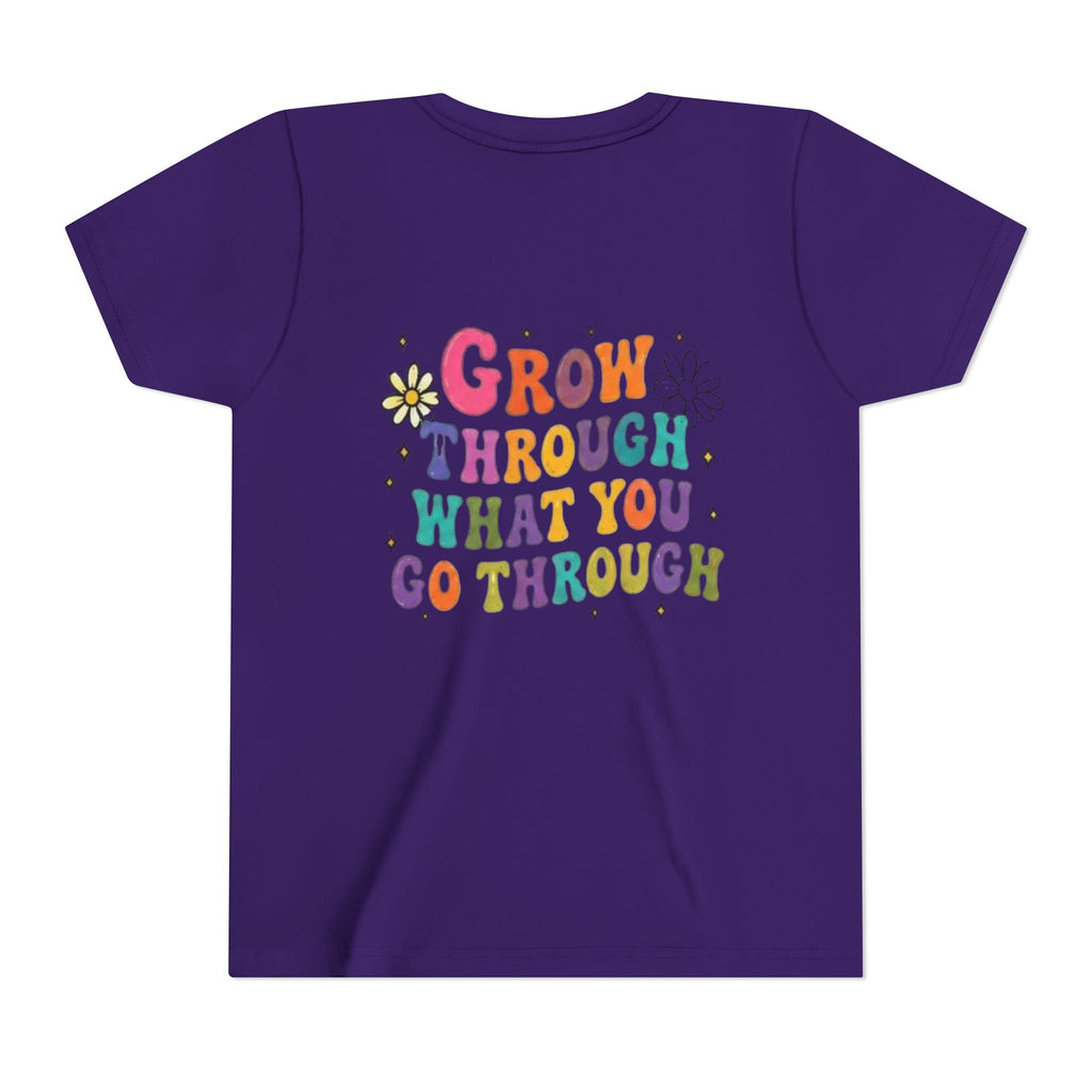 Youth Tee — "Grow Through What You Go Through" Colorful Positive Kids T‑Shirt