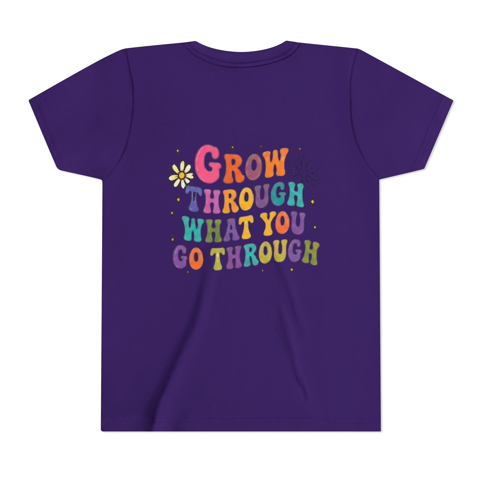 Youth Tee — "Grow Through What You Go Through" Colorful Positive Kids T‑Shirt