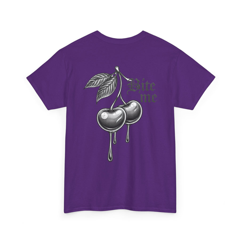 Bite Me Cherry Tee — Dripping Cherry Graphic T-Shirt