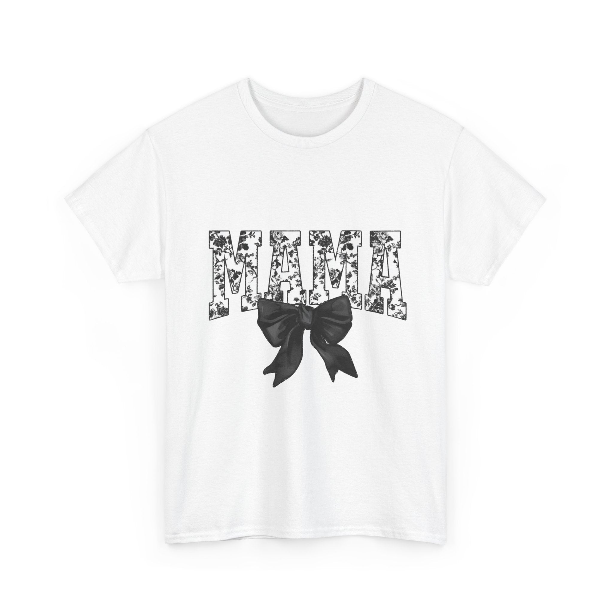 Mama Floral Bow T-Shirt — Floral 'MAMA' Graphic Tee for Moms