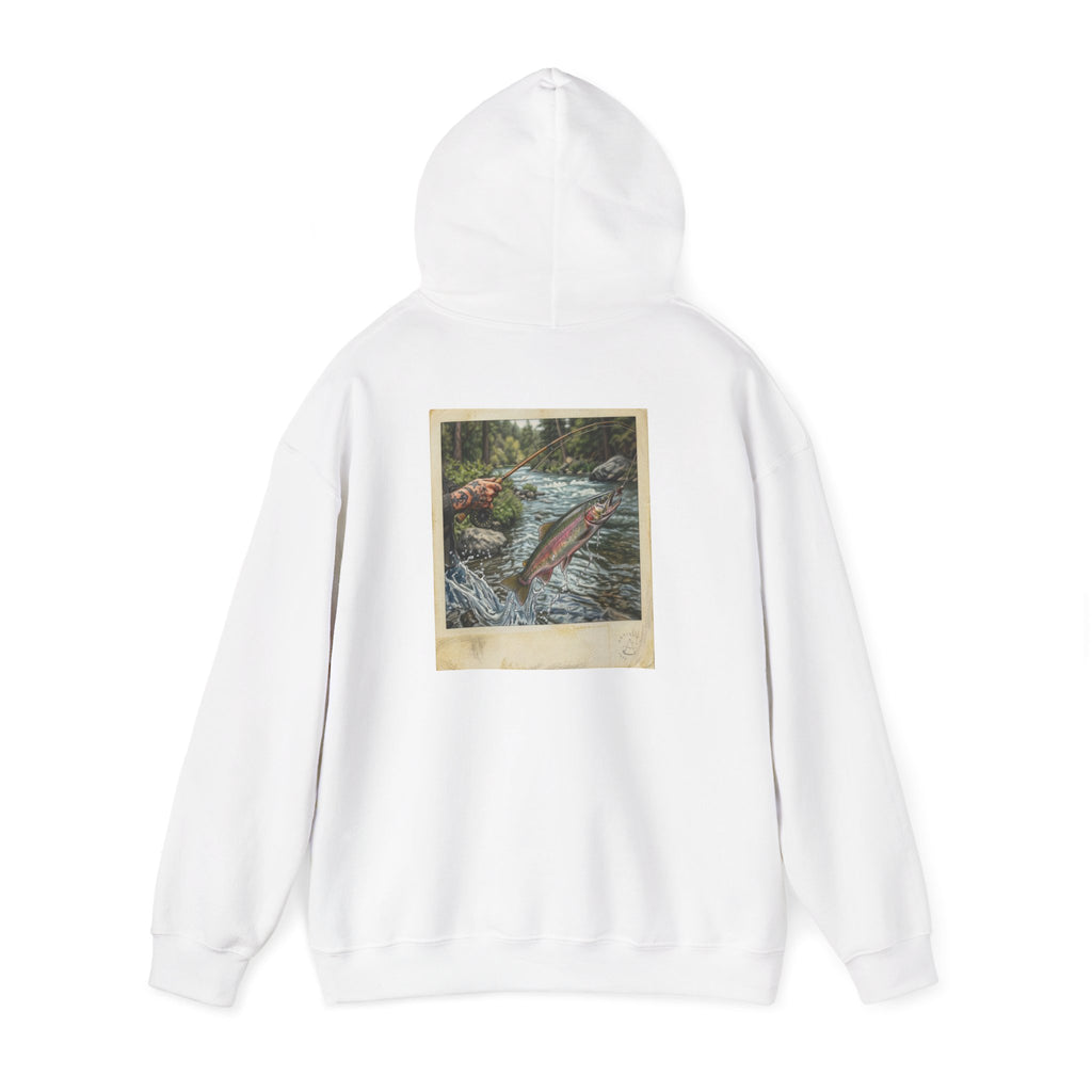 Fishing Polaroid Hoodie — Vintage Fishing Jumping Fish Back Print