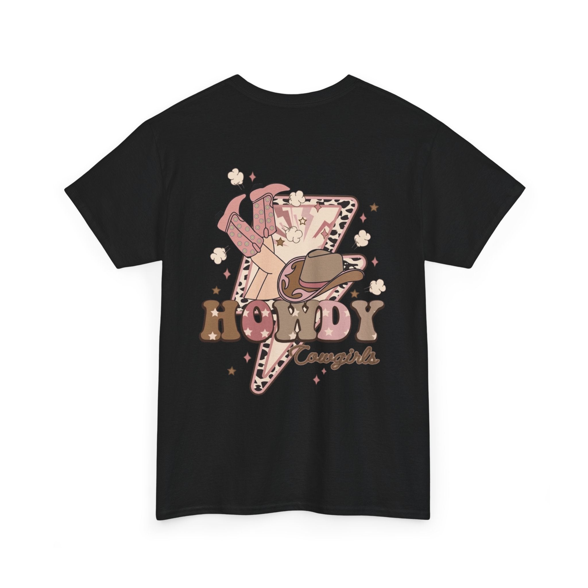 Howdy Cowgirl T-Shirt — Retro Western Lightning Cowgirl Graphic Tee