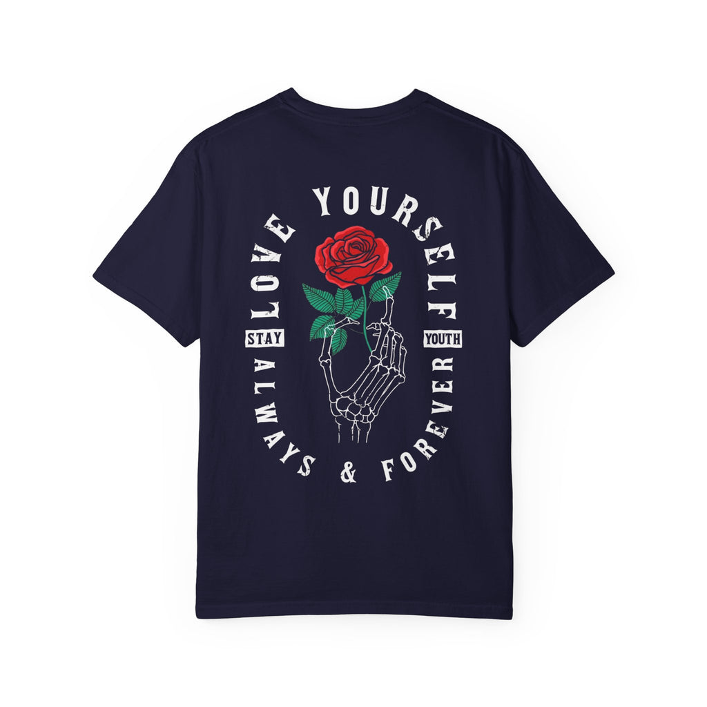 Love Yourself T-Shirt — Rose & Skeleton Graphic Tee